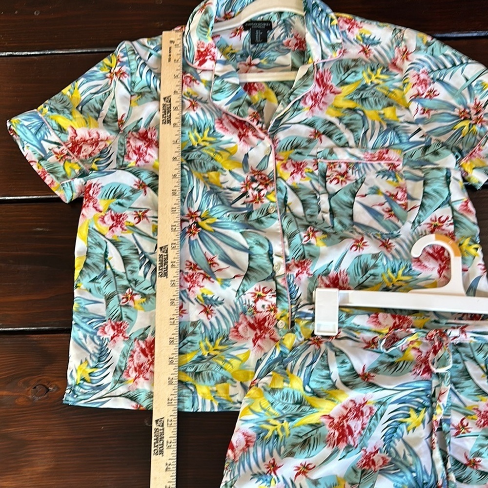 Cynthia Rowley Tropical Floral Pajama Set - Pink, Green, Yellow - Picture 11 of 16